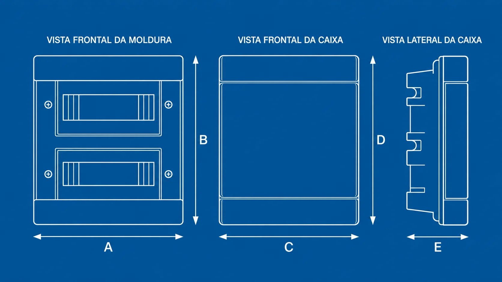 Desenho técnico de Caixas de Passagem Plásticas Plast-Gomes