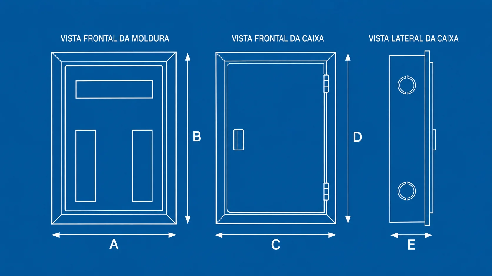 Desenho técnico de Quadro Eurogomes Versátil 100A sem Barramento
