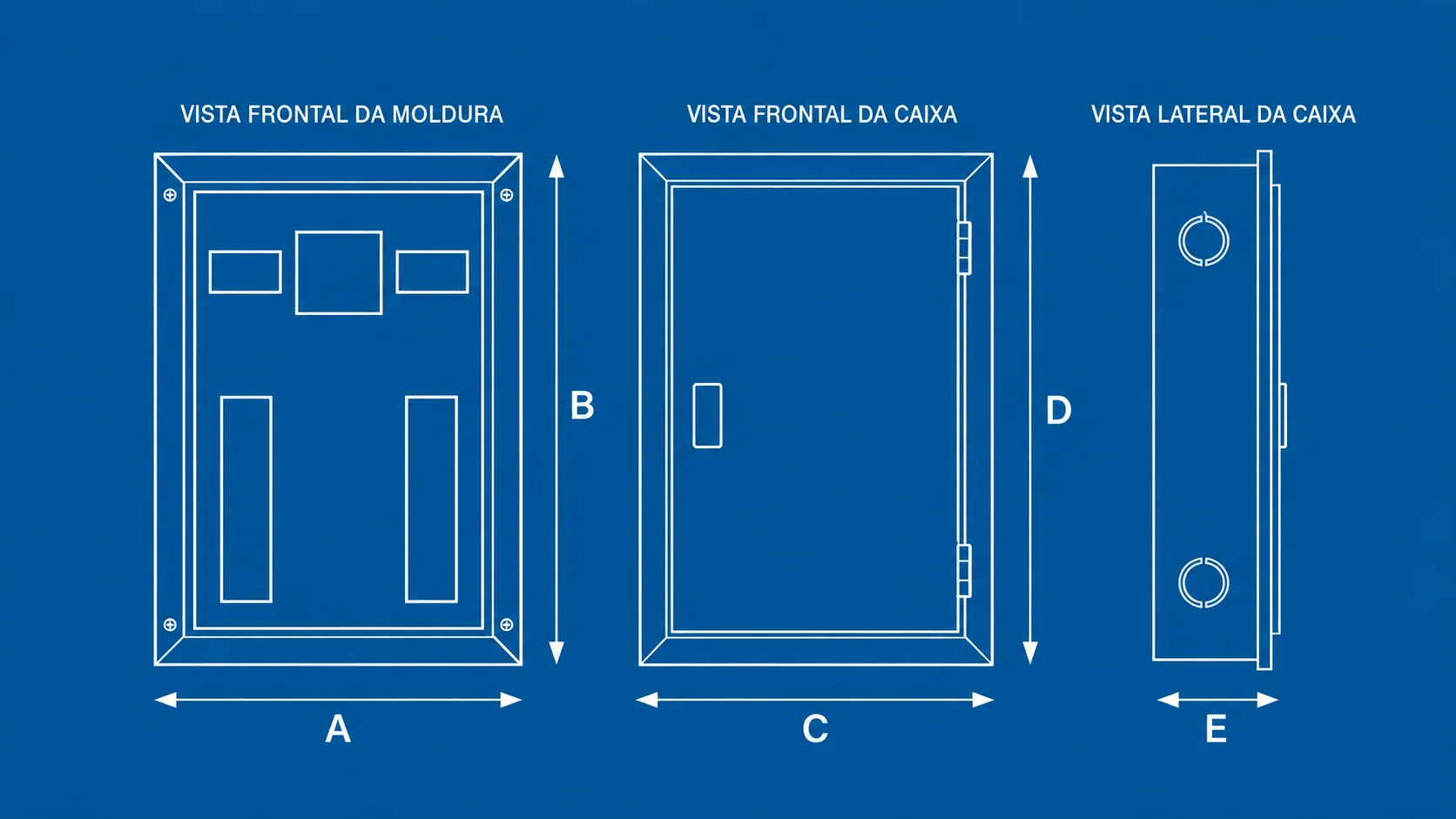 Desenho técnico de Quadro Eurogomes 150A e 225A DIN